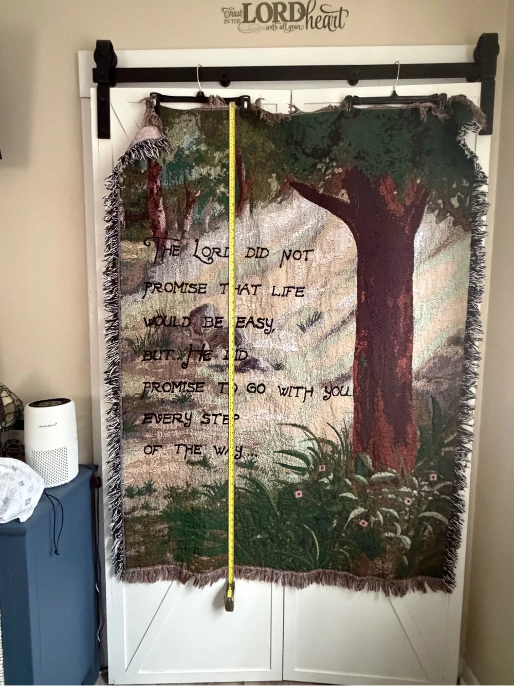 Inspirational Tree 46x61” Wall Tapestry - Green and Brown